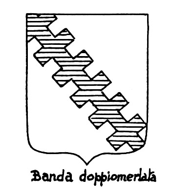 Imagem do termo heráldico: Banda doppiomerlata